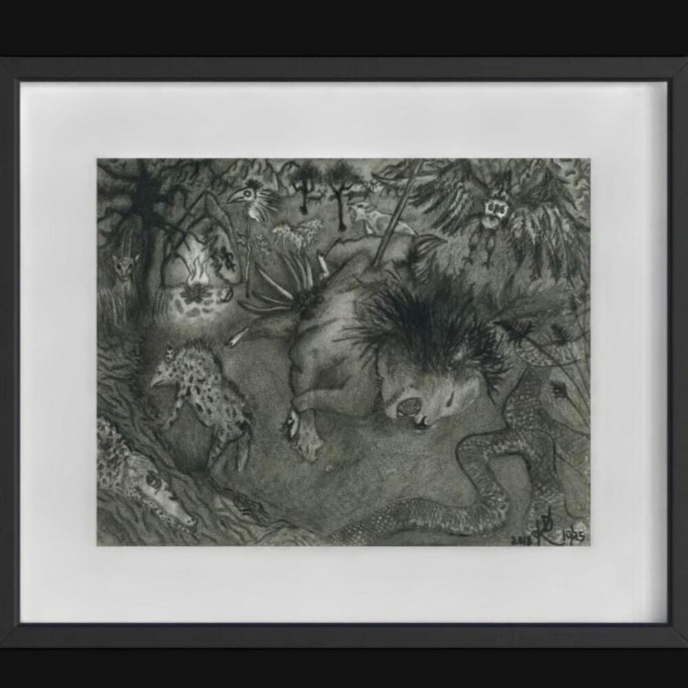 Uncharted Savanna Realistic Artwork Hand Drawn